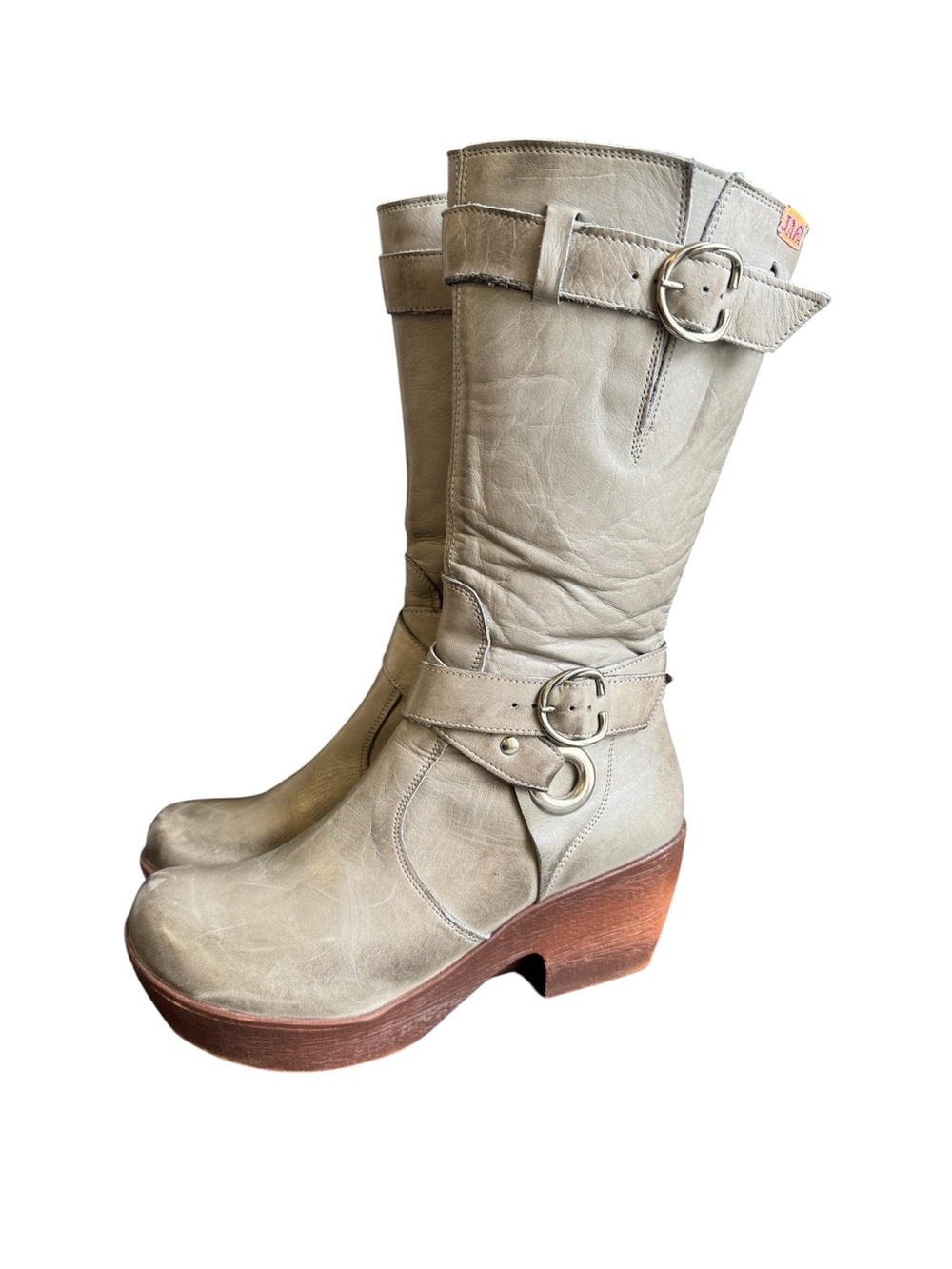 JAFA 690 Boot Gray Leather Tall Buckle Fairy Whimsigoth Womens 39